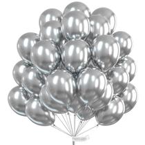 Balões PartyWoo Metallic Silver 12 polegadas 100 unidades