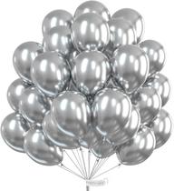 Balões PartyWoo Metallic Silver 50 peças de 30 cm para decoração