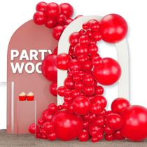 Balões PartyWoo Red, pacote de 120 unidades, foscos, tamanhos diferentes
