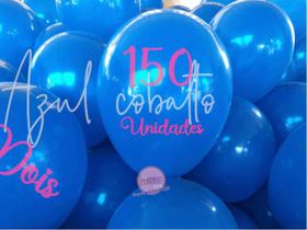 Balões personalizados latex azul cobalto Dois Lados uma cor um layout