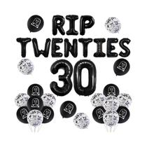 Balões Pretos 'RIP Twenties' Para Festa De Aniversário De 30 Anos, Decoração Engraçada 'Death to My