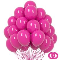 Balões Q&High Life Hot Pink de 12 polegadas, 100 unidades com 2 fitas Balões Q&High Life Hot Pink de 12 polegadas, 100 unidades com 2 fitas
