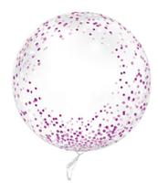 Balões são roque bolha cristal confetti roxo 61 cm 143429