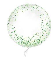 Balões são roque bolha cristal confetti verde 61 cm 143412