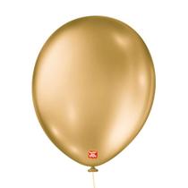 Balões São Roque Metalizado Nº 11 Redondo C/25un Dourado