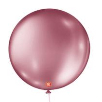 Balões São Roque Metalizado Nº 5 Redondo C/25un Rosa