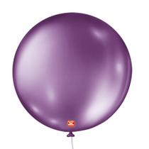 Balões São Roque Metalizado Nº 5 Redondo C/25un Roxo