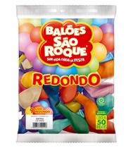 Balões São Roque Sortido Liso Redondo 9 Pol Pc 50 un 152681