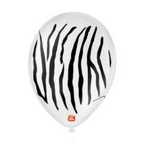Balões São Roque Zebra Safari 9 Pol Pc 25un 120116