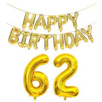 Balões SHUNTAI 62 Dourado Feliz Aniversário Balões SHUNTAI 62 Dourado Feliz Aniversário