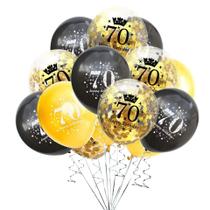 Balões SHUNTAI 70º Aniversário Látex com Confete 12" 15 Unidades Balões SHUNTAI 70º Aniversário Látex com Confete 12" 15 Unidades