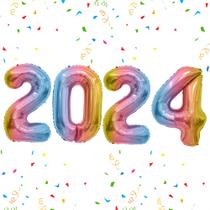Balões Slergut 2024 Colorida Foil Number 40 polegadas de Ano Novo