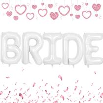 Balões Vibzox BRIDE 1m de folha branca para despedida de solteira
