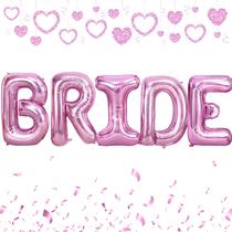 Balões Vibzox de 40 polegadas rosa rosa BRIDE para despedida de solteira