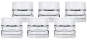 Bálsamo de parede Jar JUVITUS Clear Glass de 7 mL de espessura com tampa de espuma, pacote com 6 unidades