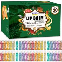 Bálsamo labial AZEN C-60, pacote com 60, hidratante natural, 10 sabores