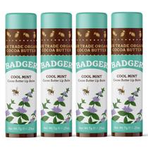 Bálsamo Labial Badger Cocoa Butter Cool Mint Orgânico - 7 mL (4 Unidades)