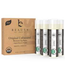 Bálsamo labial Beauty by Earth Organic, sem sabor, pacote com 4