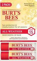 Bálsamo labial Burt's Bees All Weather SPF 15 hidratante (pacote com 2)