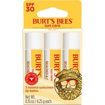 Bálsamo labial Burt's Bees Beaches & Cream Sun Care SPF 30 (pacote com 3) Bálsamo labial Burt's Bees Beaches & Cream Sun Care SPF 30 (pacote com 3)