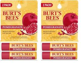 Bálsamo labial Burt's Bees, hidratante labial de romã, 4 tubos