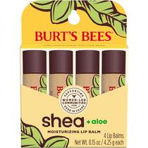 Bálsamo labial Burt's Bees Shea + Aloe Hidratante, pacote com 4