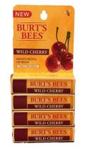 Bálsamo labial Burt's Bees Wild Cherry Moisturizing, pacote com 4, 4,25 ml Bálsamo labial Burt's Bees Wild Cherry Moisturizing, pacote com 4, 4,25 ml