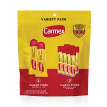 Bálsamo labial Carmex Classic Medicated, pacote variado de 9 unidades