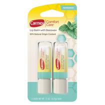 Bálsamo labial Carmex Comfort Care Stick, cera de abelha, hortelã, 4 ml, pacote com 2 unidades