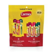 Bálsamo labial Carmex Daily Care Hidratante SPF 15, pacote com 9