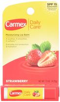 Bálsamo labial Carmex Strawberry Flavor com protetor solar SPF 15, pacote com 3 unidades