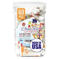 Bálsamo labial Chap-Lip 60 Ct. Sabores de frutas: manteiga de cacau fabricada nos EUA