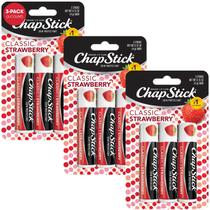 Bálsamo labial ChapStick Classic Strawberry, pacote com 9 4,25 ml