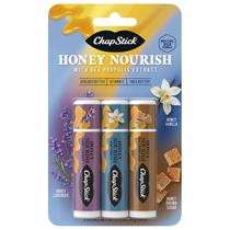 Bálsamo labial ChapStick Honey Nourish com manteiga de karité, pacote com 3 unidades