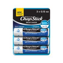 Bálsamo Labial ChapStick Original Hidratante com FPS 15 - Pacote com 3 Unidades