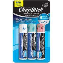 Bálsamo Labial ChapStick Original Hidratante com FPS 15 - Pacote com 3 Unidades