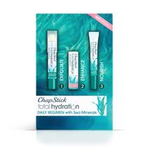 Bálsamo labial ChapStick Total Hydration Sea Minerals, pacote com 3