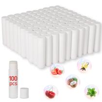 Bálsamo labial DMSKY, pacote com 100, 5 sabores com vitamina E e óleo de coco