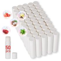 Bálsamo labial DMSKY, pacote com 50 unidades, protetor labial natural sem rótulo, a granel
