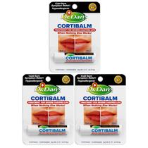 Bálsamo labial Dr. Dan's Cortibalm para lábios secos e rachados, pacote com 3