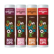 Bálsamo labial Eco Lips Mongo Kiss Organic, pacote com 4, 100 ml Bálsamo labial Eco Lips Mongo Kiss Organic, pacote com 4, 100 ml