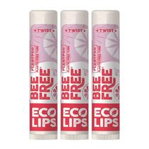 Bálsamo labial Eco Lips Vegan Superfruit Free, pacote com 3 unidades