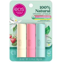 Bálsamo labial eos 100% natural e orgânico de baunilha, menta e morango