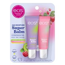 Bálsamo labial eos 24H Moisture Super Balm Raspberry Kiwi, pacote com 2 unidades