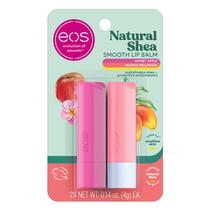 Bálsamo labial eos Natural Shea Honey, melonada de maçã e manga, 4 ml, pacote com 2