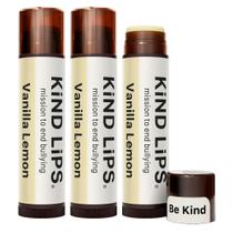 Bálsamo labial Kind Lips USDA Organic Vanilla Lemon, pacote com 3