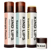 Bálsamo Labial Kind Lips USDA Orgânico - 3 Pacotes com Variedade 100% Natural