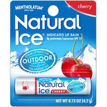 Bálsamo labial Natural Ice Medicated Lip Protect SPF 15 Cherry, pacote com 12