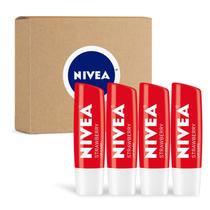 Bálsamo labial NIVEA Strawberry Tinted Lip Care, pacote com 4