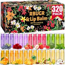 Bálsamo labial RBUGR 320 unidades a granel, pacote com 12 sabores, hidratante